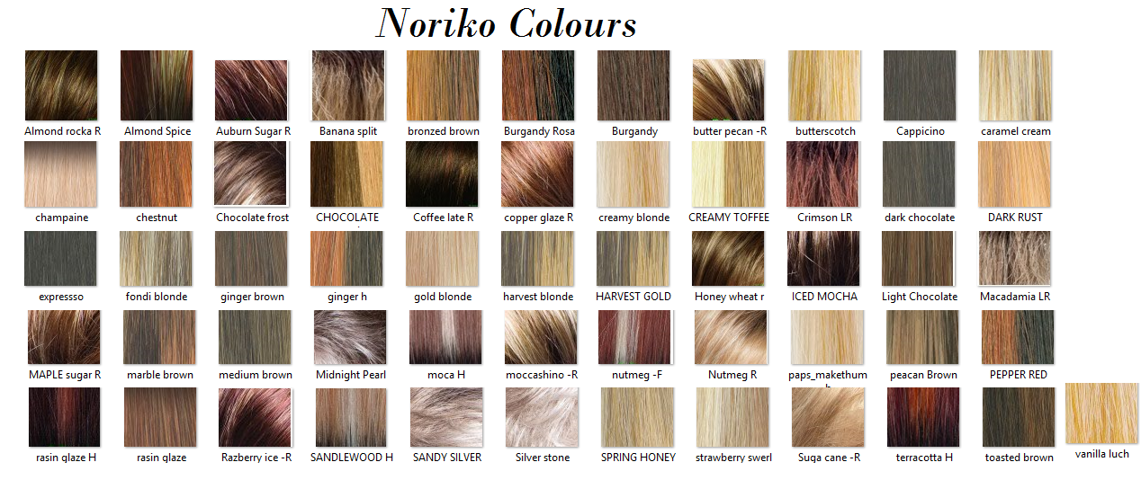 Noriko Wigs Color Chart